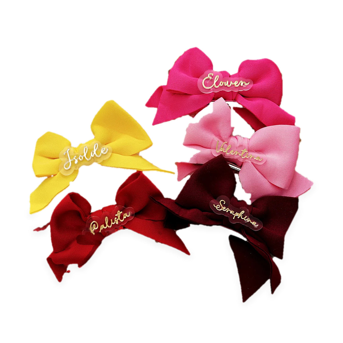 Signature Stories Gold Name Bow Clip